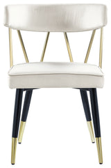 Rheingold Upholstered Dining Chair, Cream, Velvet
