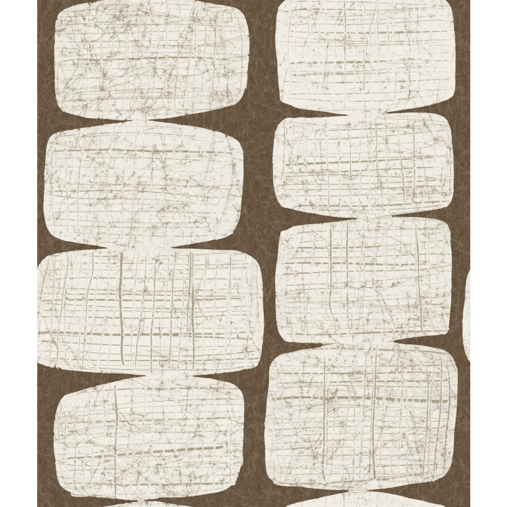 Mid, Century Beads Peel and Stick Wallpaper, Brown
