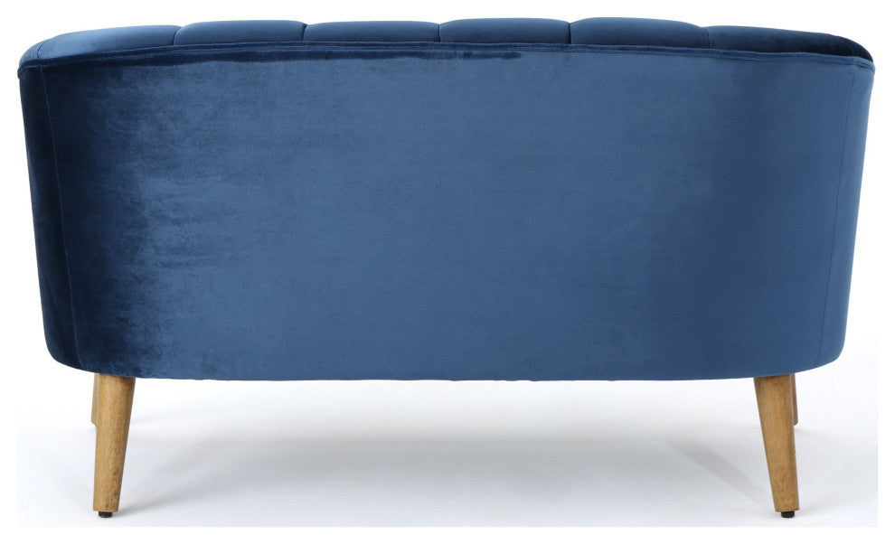 GDF Studio Scarlett Modern New Velvet Sofa, Cobalt