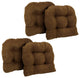 19" U-Shaped Micro Suede Tufted Dining Chair Cushions, Set of 4, Chocolate Brown