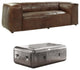 Home Square 2-Piece Set with Leather Sofa and Square Coffee Table