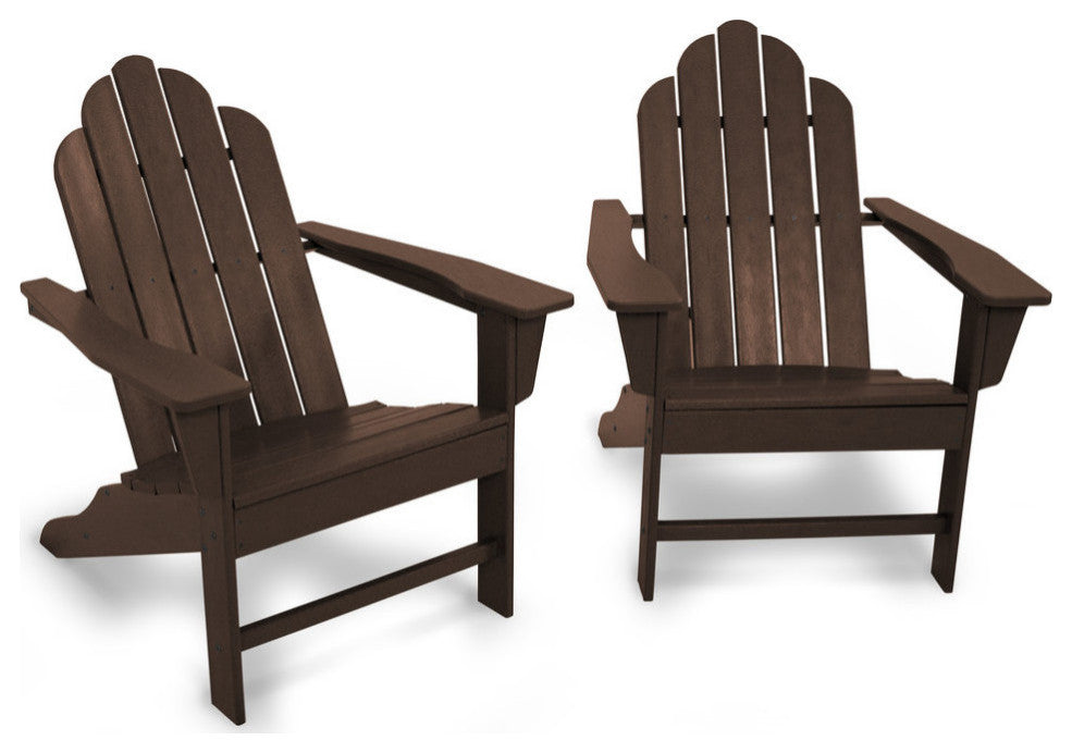Polywood Long Island Adirondack 2-Piece Set, Mahogany