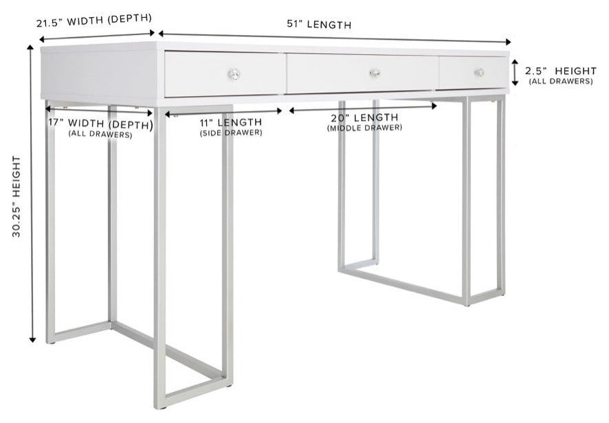 Celeste Vanity Table, White