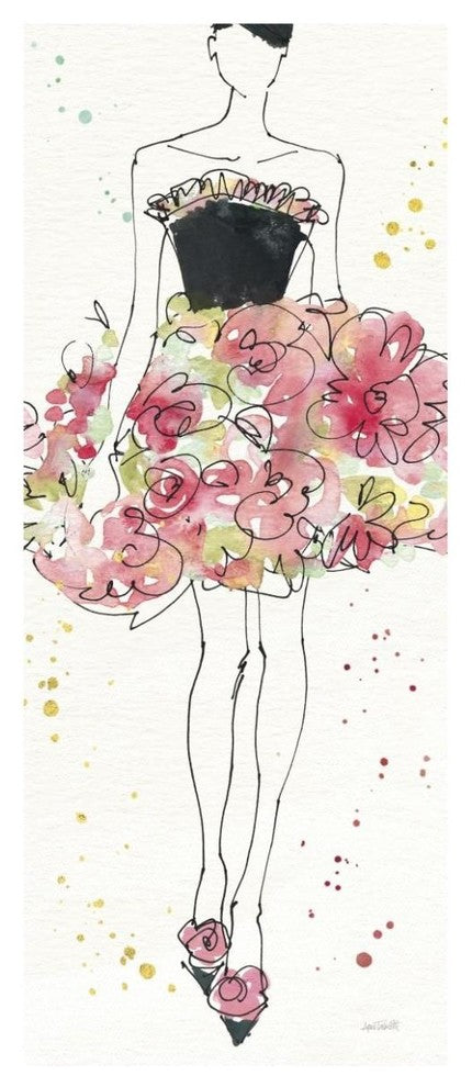 "Floral Fashion II" Digital Paper Print by Anne Tavoletti, 26"x62"