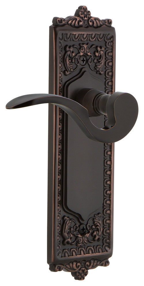 Egg & Dart Plate With Manor Lever, Timeless Bronze, Passage, Non-Handed