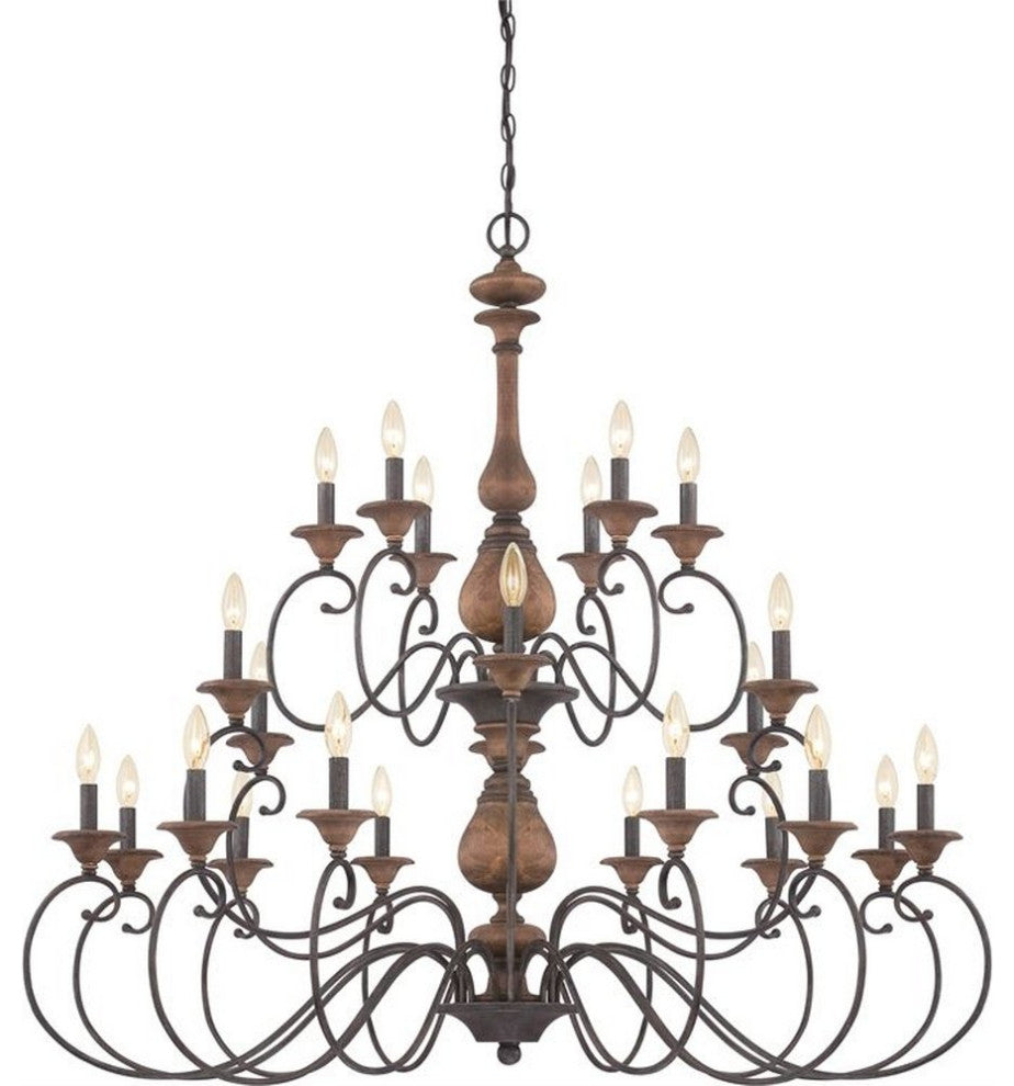 Auburn 24-Light Chandelier, Rustic Black