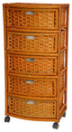 37" Natural Fiber Chest of Drawers, Honey