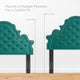 Tufted Platform Bed Frame, Full Size, Velvet, Teal Blue, Modern Contemporary