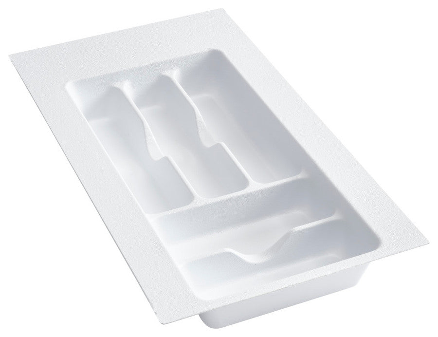 Polymer Trim to Fit Drawer Insert Cutlery Organizer, White, 11.5"W