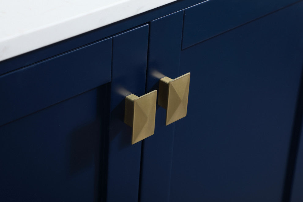 Iris Single Bathroom Vanity, Blue, 30", With Backsplash