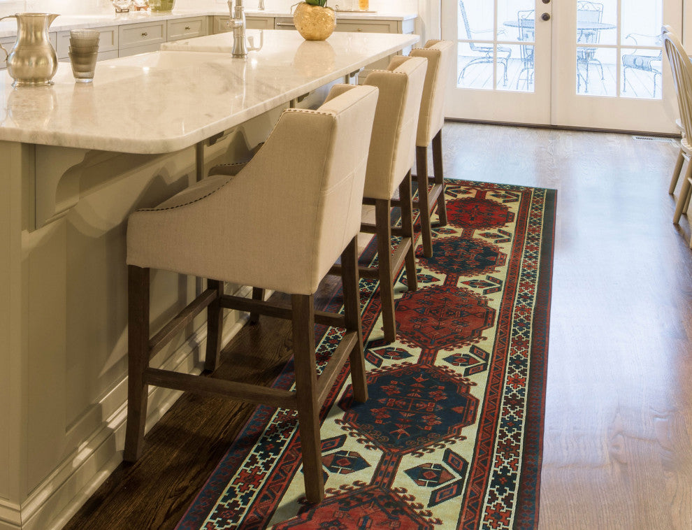 Fine Vintage Distressed Hunt Rust/Beige Runner, 3'0x10'5