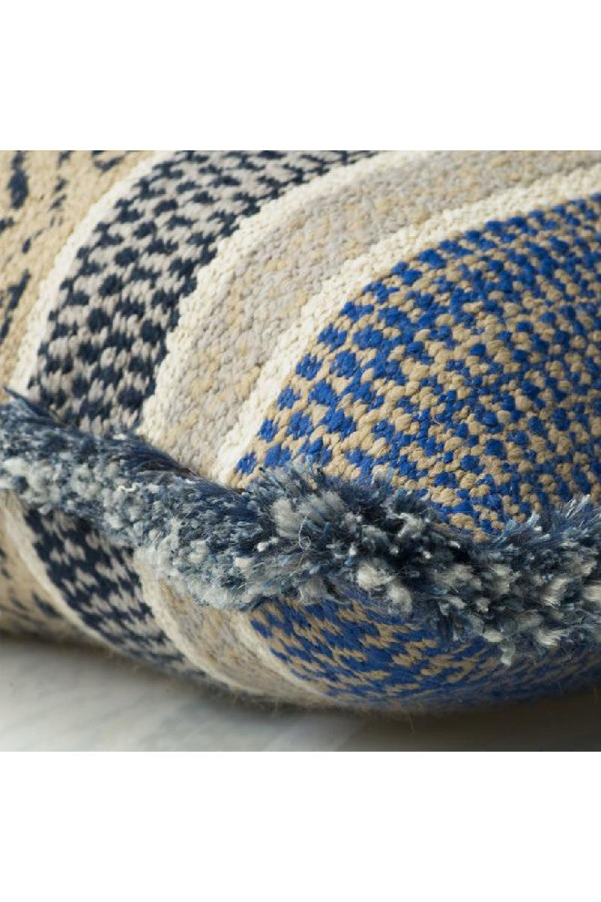 Decorative Dark Blue Handwoven Throw Pillow | Andrew Martin Pampas