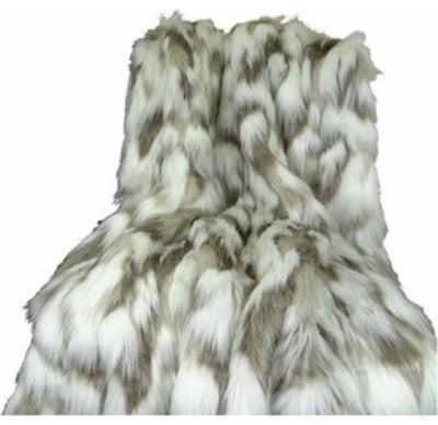 Plutus Tibet Faux Fox Handmade Throw Blanket, 108 X 90
