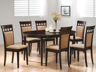 Cappuccino Cushion Back Dining Side Chairs, Set of 2