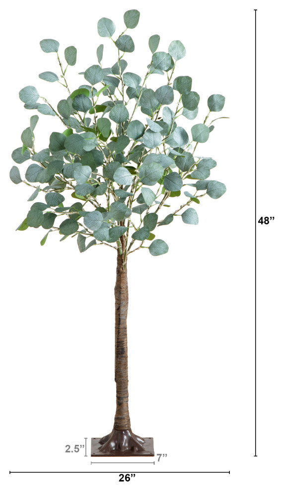 4ft. Lighted Artificial Eucalyptus Tree With 240 Warm White LED Lights