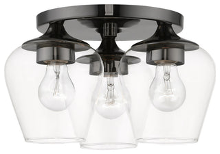 Willow 3 Light Black Chrome Flush Mount