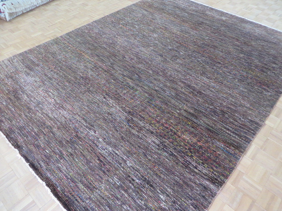 9x12 Handmade Chocolate Brown Gabbeh Oriental Rug