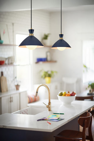 Lark Simon Single Light Convertible Pendant, Matte Navy