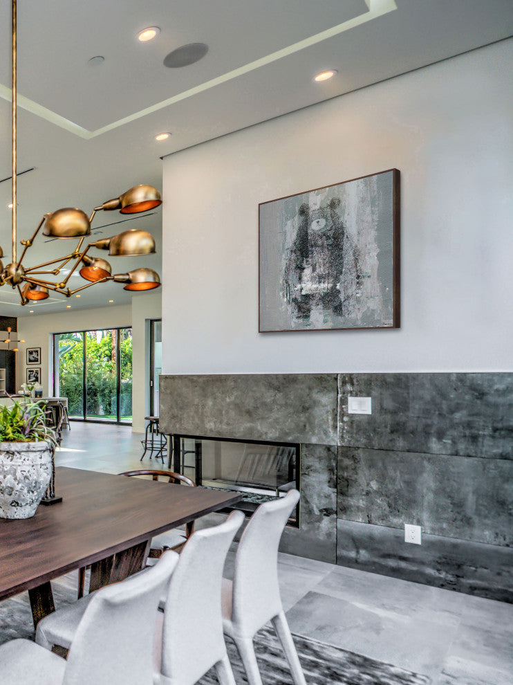 "Bear Confusion" Floater Framed Painting Print on Canvas, 20"x20"