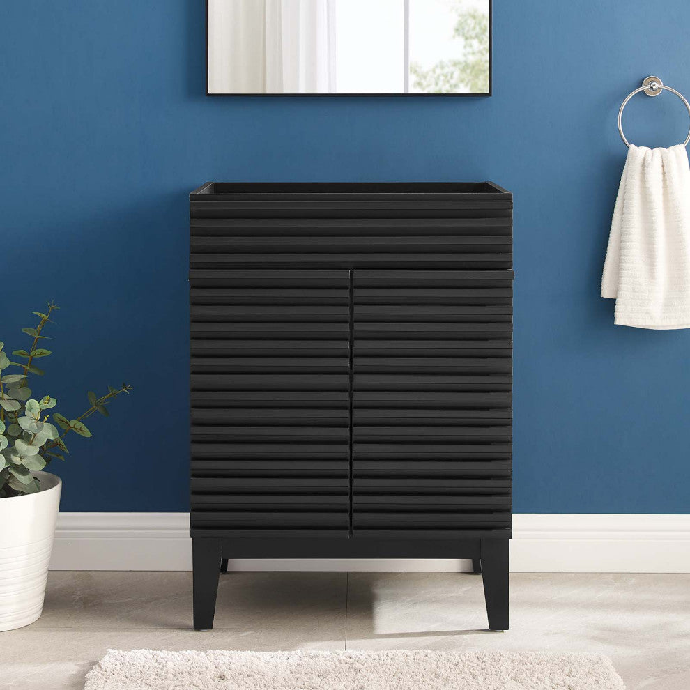 Render Bathroom Vanity Cabinet, Sink Basin Not Included, Black