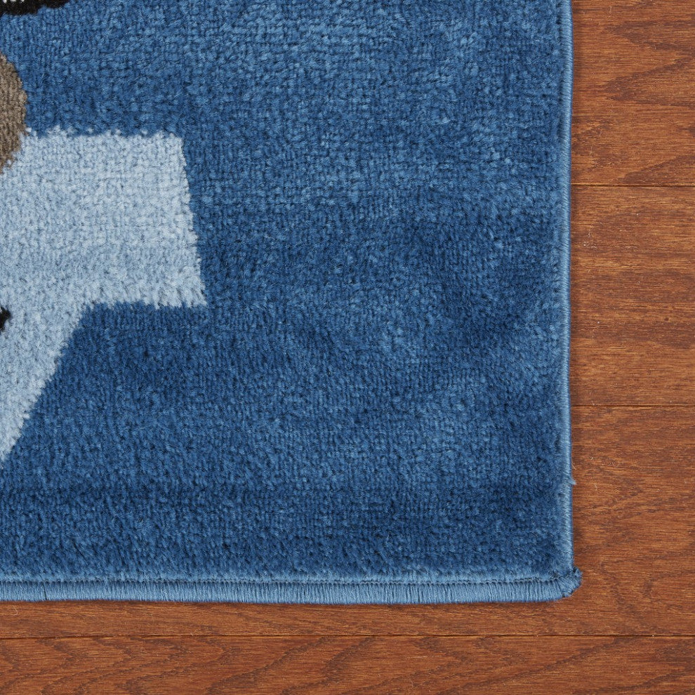 5??x 7??Navy Imaginative Racetrack Area Rug