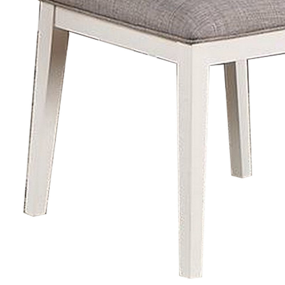 Benzara BM286290 21" 2 Tone Dining Chair, Ladder Back, Set of 2, White