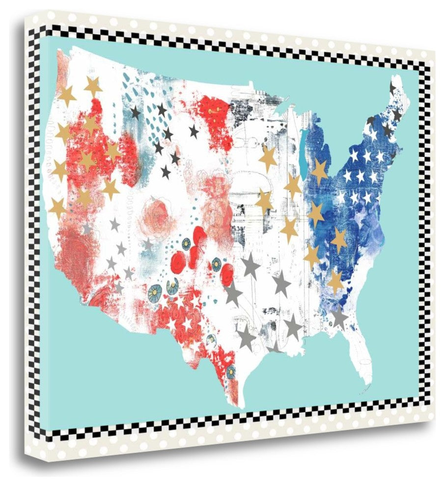 "Usa" By Sarah Ogren, Giclee Print on Gallery Wrap Canvas, Ready to Hang