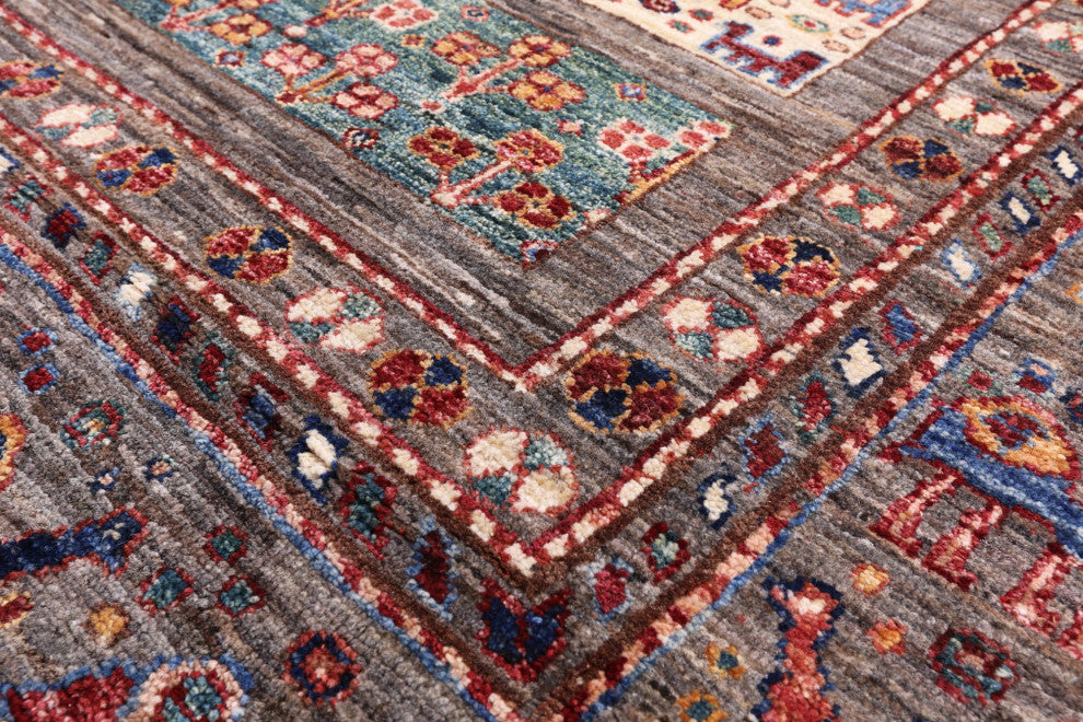 Tribal Persian Gabbeh Hand Knotted Rug 6' 11" X 9' 9" Q10446