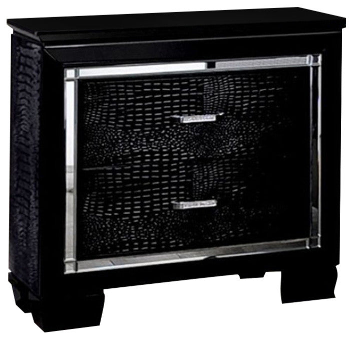 Benzara BM123297 Bellanova Contemporary Night Stand In Black