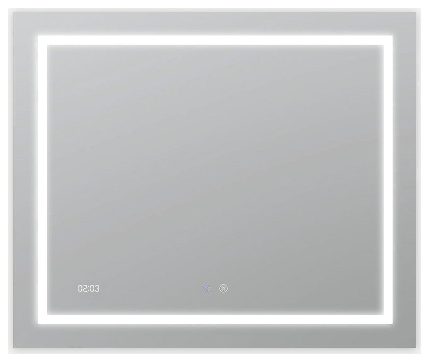 AQUADOM Daytona LED Wall-Mount Mirror Defogger Digital Clock 36"x30"x1"