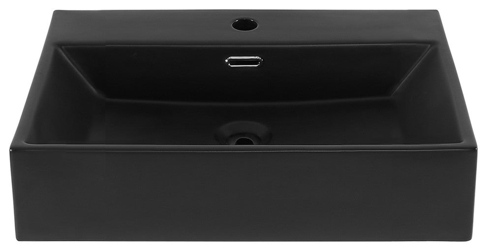 Claire 24" Rectangle Wall-Mount Bathroom Sink, Matte Black