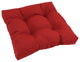 19" Squared Twill Tufted Dining Chair Cushion, Ruby Red