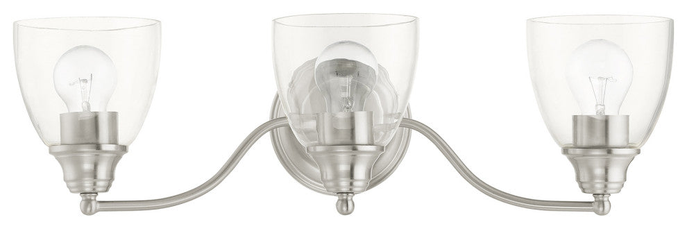 Brushed Nickel Transitional, Colonial, Vanity Sconce