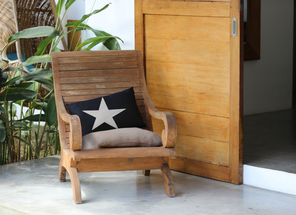 14x20" Big Star Nautical Decorative Indoor Pillow, Shark Blue and White