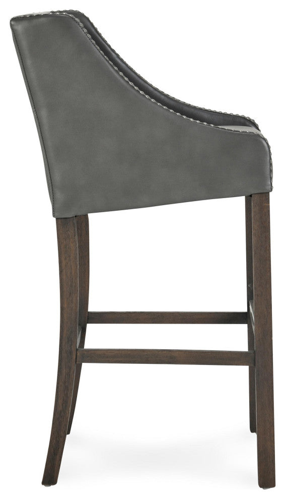 Castaic Stool by Kosas Home, Charcoal Gray, Bar Height