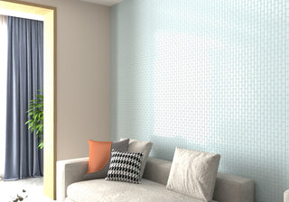 CastelloUSA Anacleto Ceramic Pressed 1"x2" Mosaic Tile, Light Blue