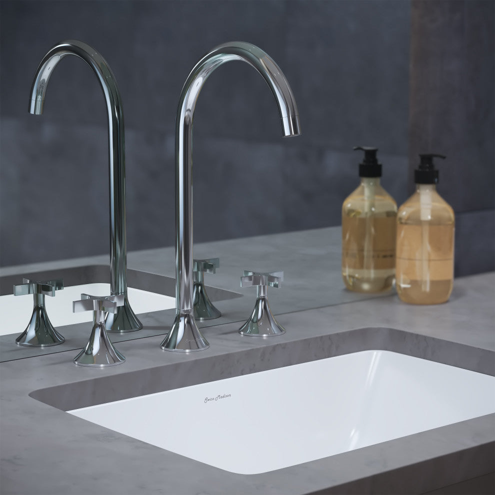 Daxton 8" Widespread, Cross Handle, Bathroom Faucet, Chrome