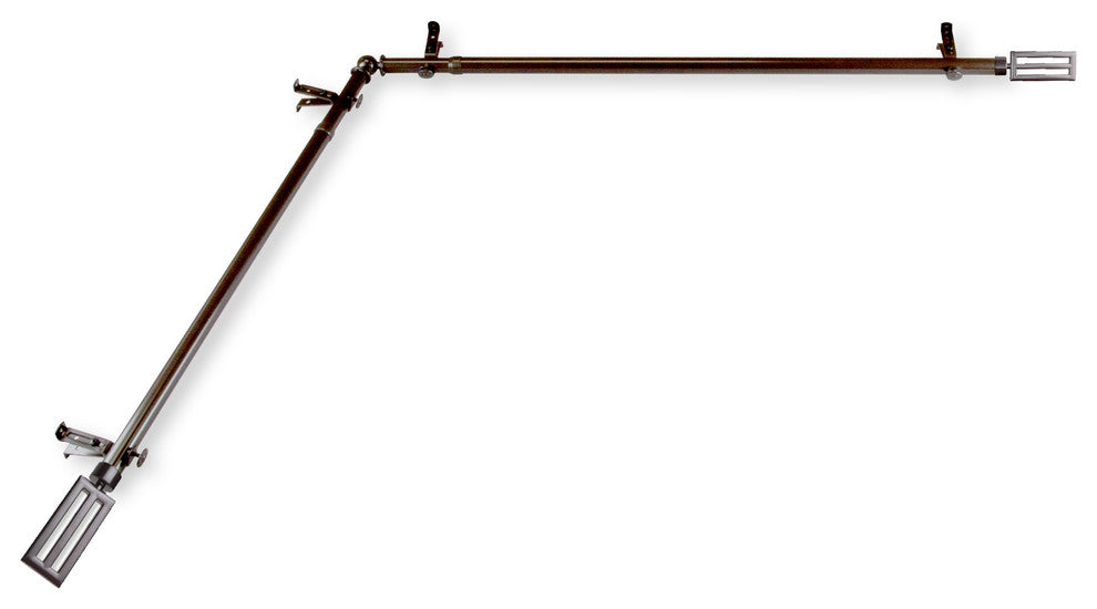 Mabel 13/16 inch Corner Window Curtain Rod, Cocoa, 48-84"