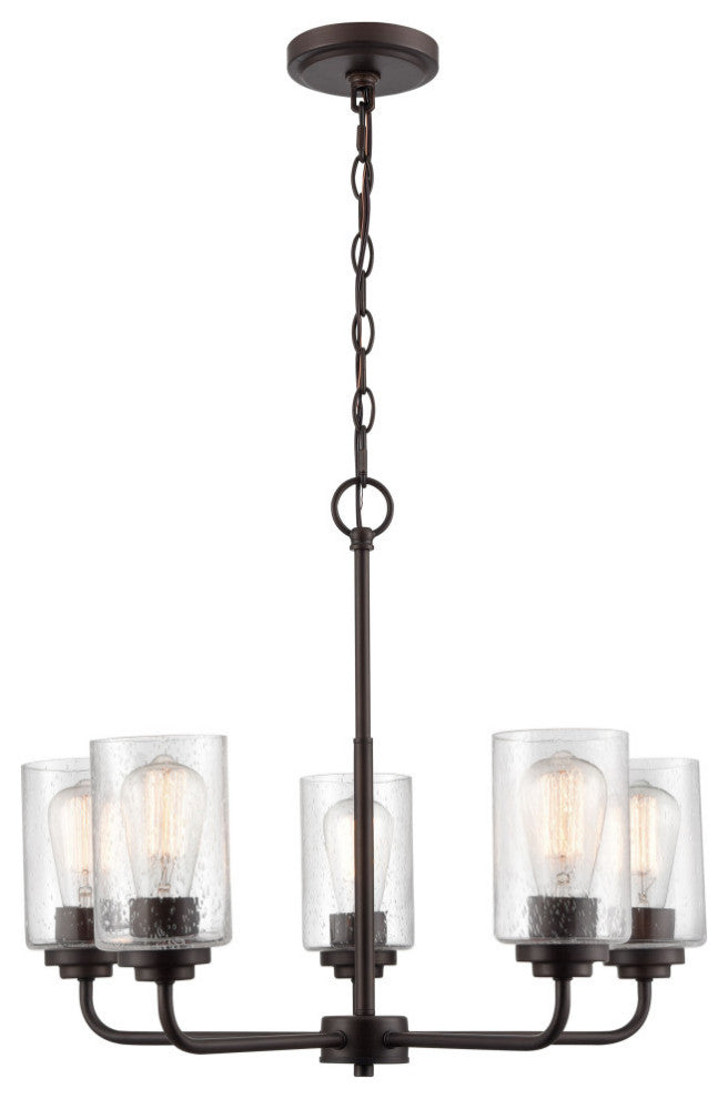 Moven Collection 5 Light 23" Rubbed Bronze Chandelier