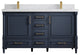 Aberdeen 60 Double Bathroom Vanity in Hale Navy Blue  2" Empira Quartz