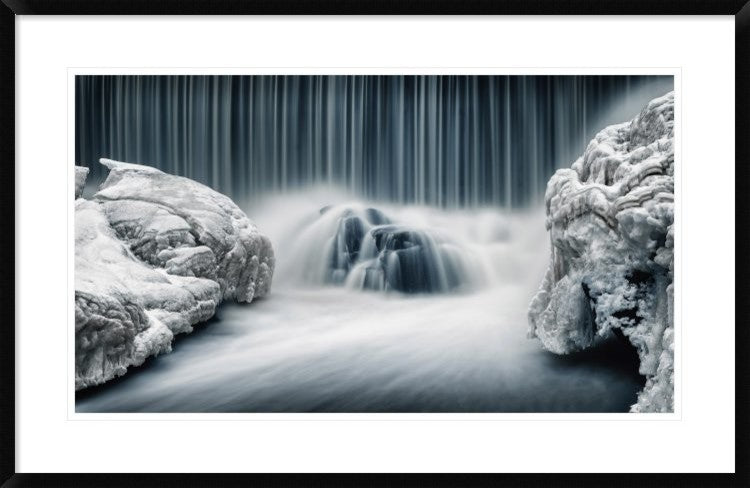"Icy Falls" Framed Digital Print by Keijo Savolainen, 38x24"