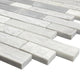 Solto White Marble Strip Liner on 12" x 12" Mesh Mosaic Tile (10 sqft per box)