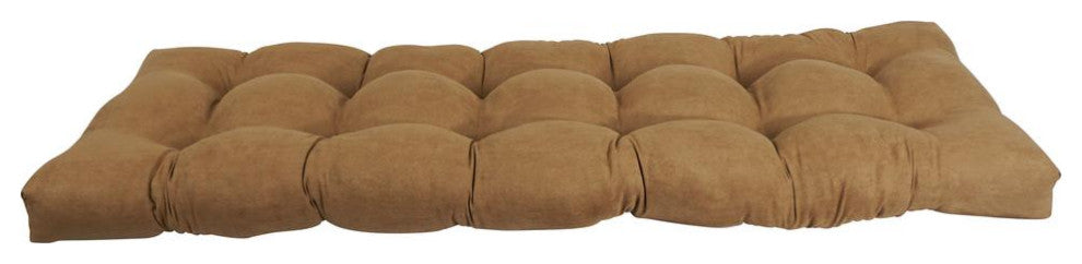 60-inch by 19-inch Tufted Solid Microsuede Bench Cushion