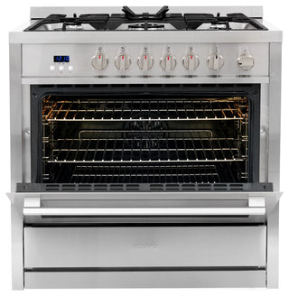 2-Piece Kitchen, 36" Gas Range and 36" Wall Mount Range Hood