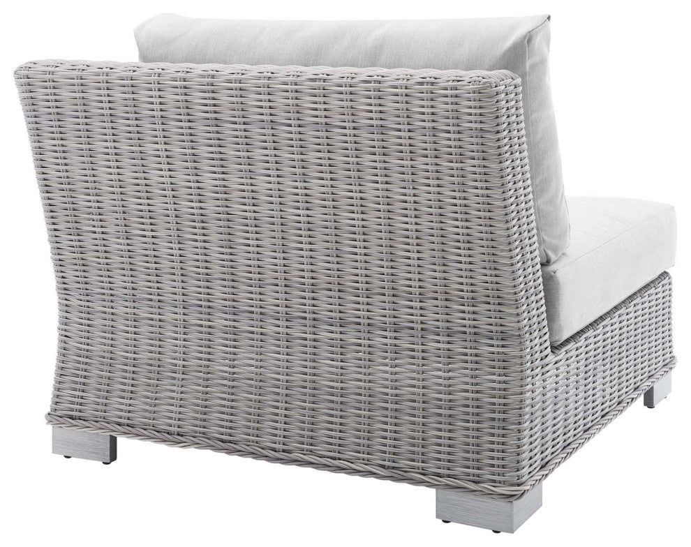 Lounge Chair, Sunbrella, Rattan, Wicker, Gray, Modern, Outdoor Patio Cafe