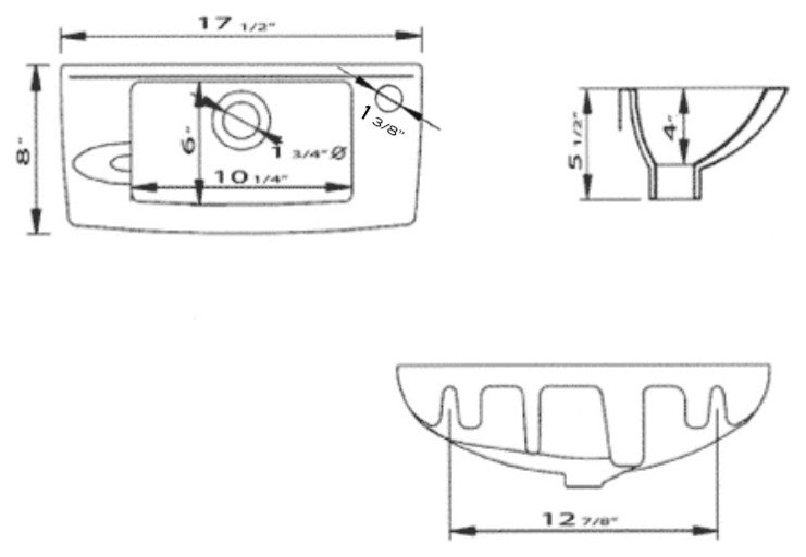 Small White Wall Mounted Porcelain Bathroom Sink Basin