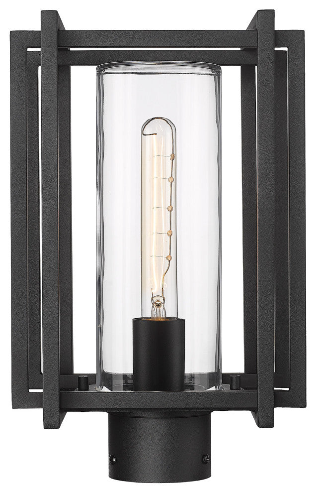 Golden Lighting 6071-OPST CLR Tribeca 14" Tall Post Light - Natural Black
