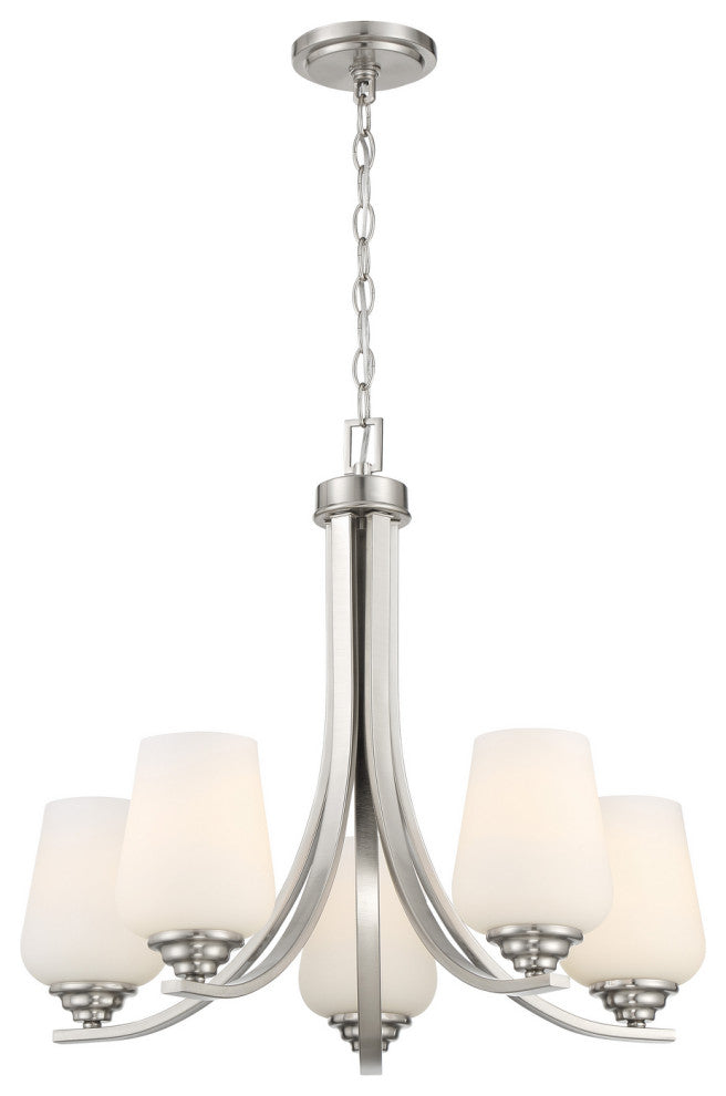 Minka-Lavery 4925-84, 5-Light Chandelier, Shyloh, Brushed Nickel