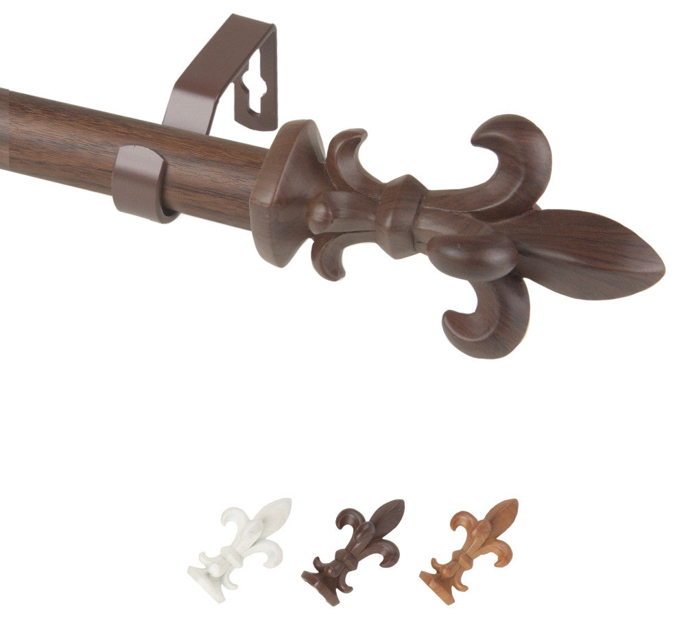 Magnus 1" Diameter Curtain Rod, Dark Walnut, 66-120"