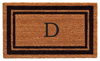 Black Border 24"x36" Monogram Doormat, Letter D